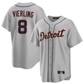 Jamed D.Tigers #8 Matt Vierling Player Gray Home Game Stitched Jerseys
