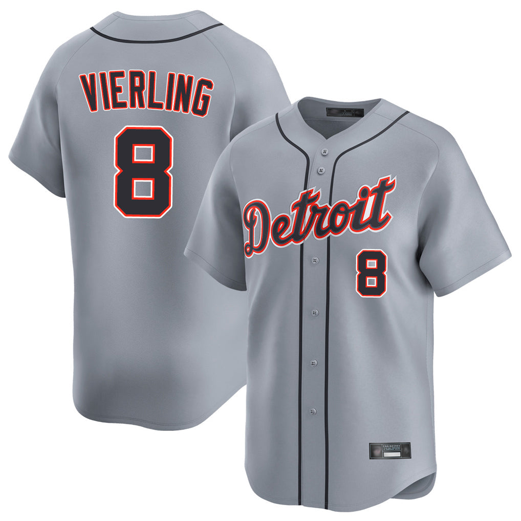 Jamed D.Tigers #8 Matt Vierling Player Gray Home Limited Stitched Jerseys