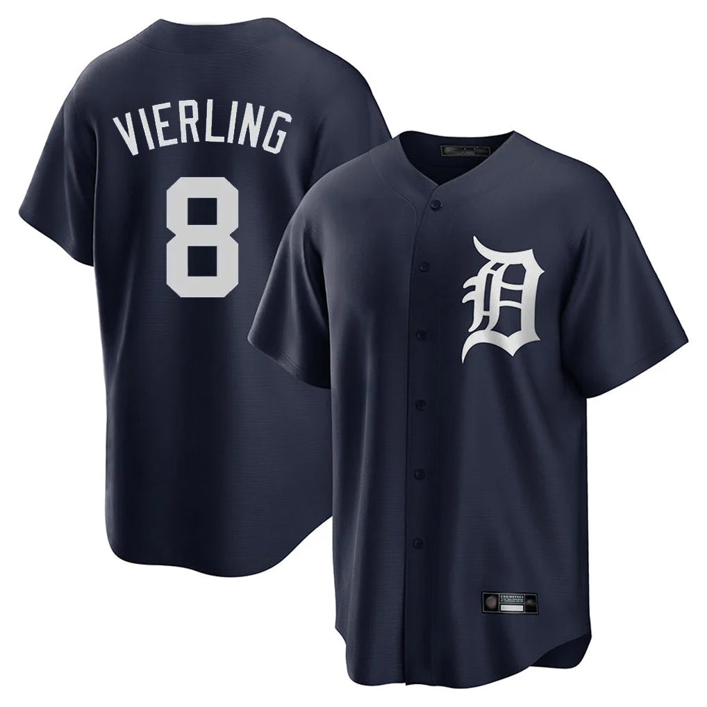 Jamed D.Tigers #8 Matt Vierling Player Navy Game Home Stitched Jerseys