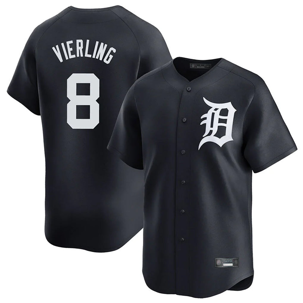 Jamed D.Tigers #8 Matt Vierling Player Navy Home Limited Game Stitched Jerseys