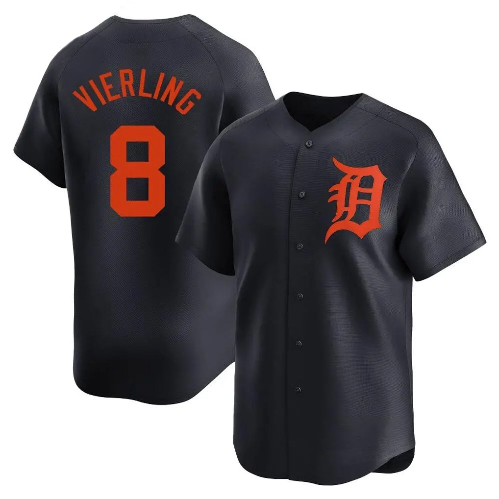 Jamed D.Tigers #8 Matt Vierling Player Navy Home Limited Stitched Jerseys