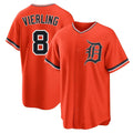 Jamed D.Tigers #8 Matt Vierling Player Orange Home Game Stitched Jerseys