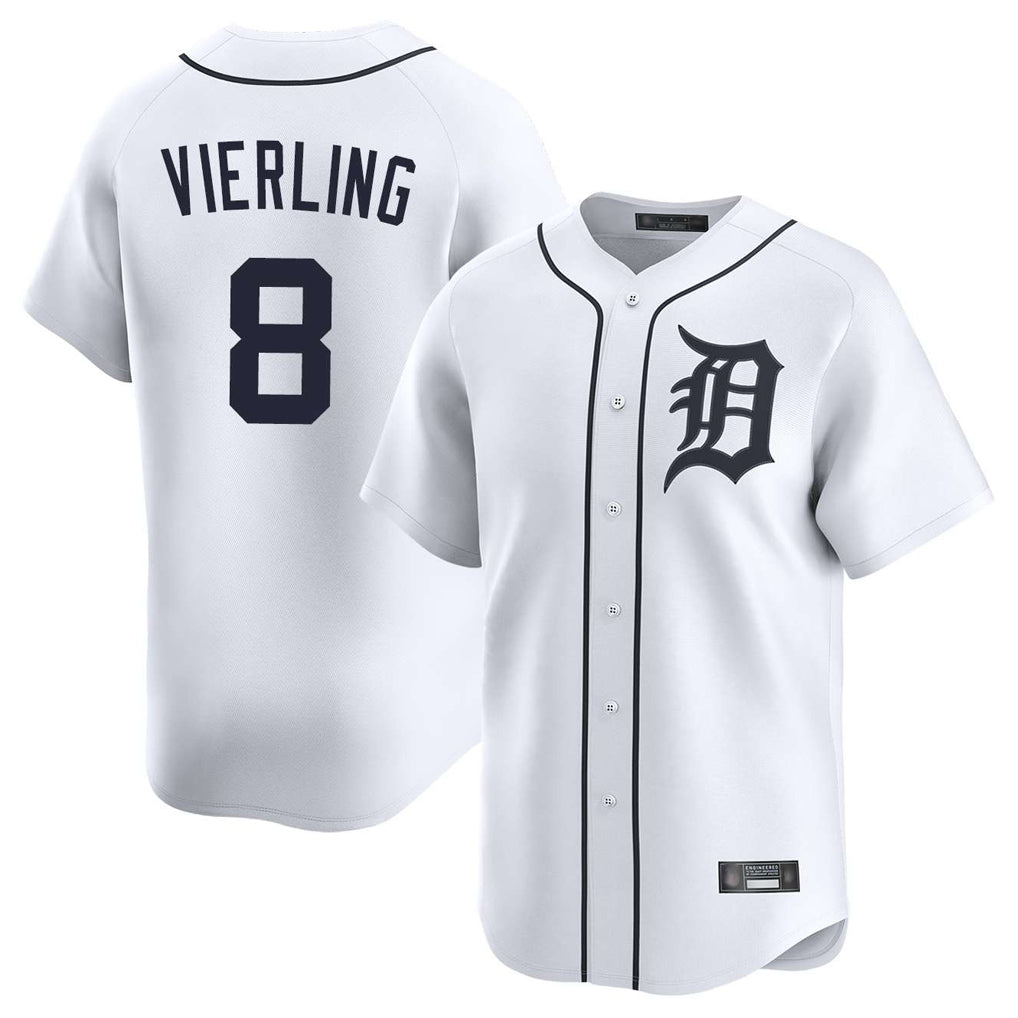 Jamed D.Tigers #8 Matt Vierling Player White Home Limited Stitched Jerseys