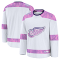 Jamed D.Red wings White 2024 Hockey Fights Cancer Practice Jerseys