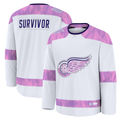 Jamed D.Red wings White Hockey Fights Cancer Survivor Practice Jerseys
