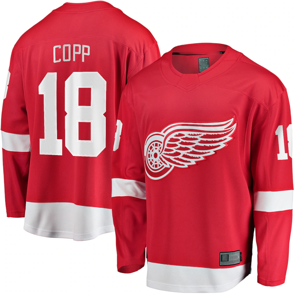 Jamed D.Red wings #18 Andrew Copp Red Home Breakaway Player Jerseys