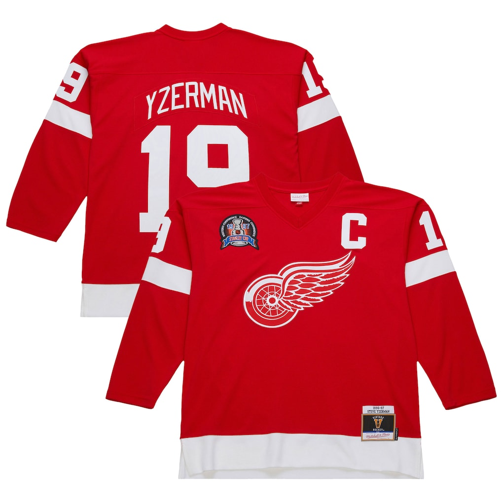 Jamed D.Red wings #19 Steve Yzerman Scarlet 1996-97 Power Play Jerseys