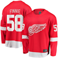 Jamed D.Red wings #58 Emmitt Finnie Red Home Breakaway Jerseys