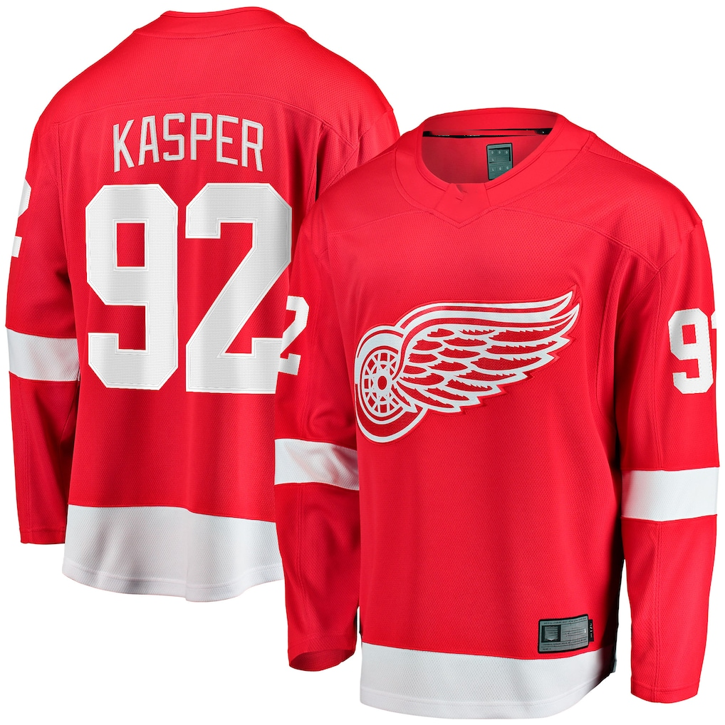 Jamed D.Red wings #92 Marco Kasper Red Home Breakaway Jerseys