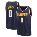Jamed D.Nuggets #0 Christian Braun Navy Fast Break Replica Jerseys - Icon Edition