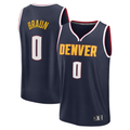 Jamed D.Nuggets #0 Christian Braun Navy Fast Break Replica Player Jerseys - Icon Edition