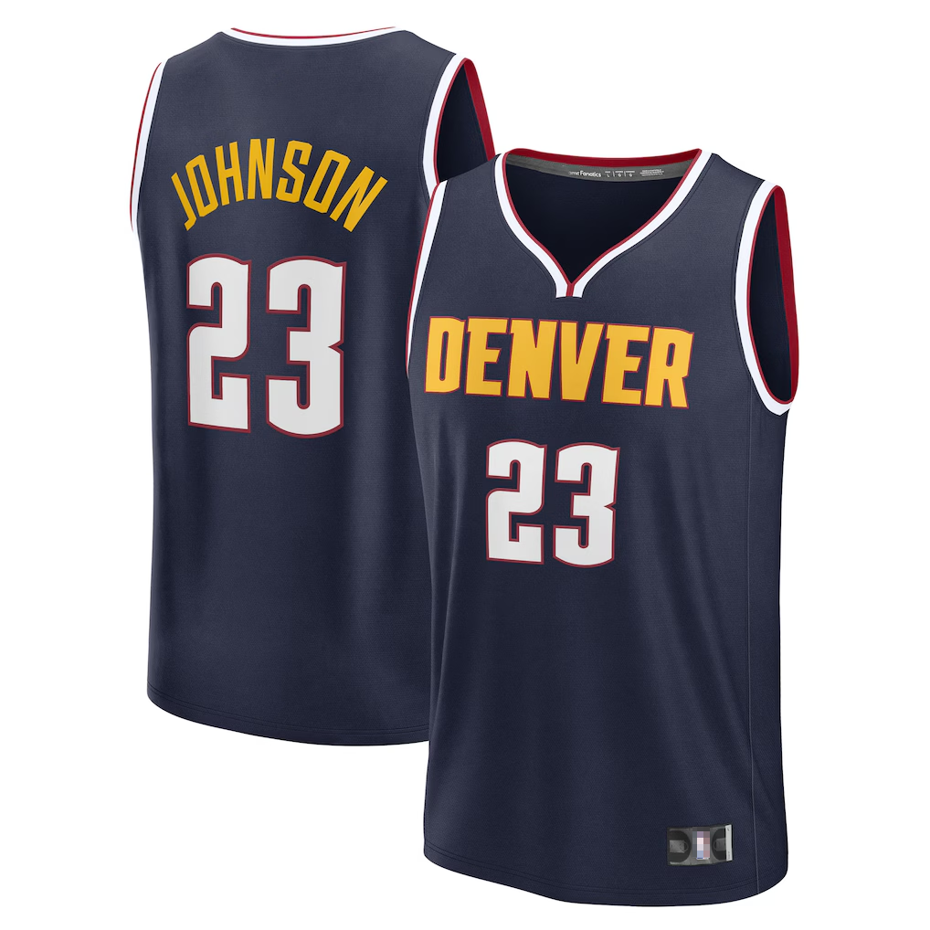 Jamed D.Nuggets #23 Cameron Johnson Navy Fast Break Replica Jerseys - Icon Edition