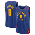 Jamed D.Nuggets #8 Peyton Watson Blue Fast Break Replica Player Jerseys - Statement Edition