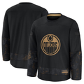 Jamed E.Oilers Black 2024 Military Appreciation Practice Jerseys