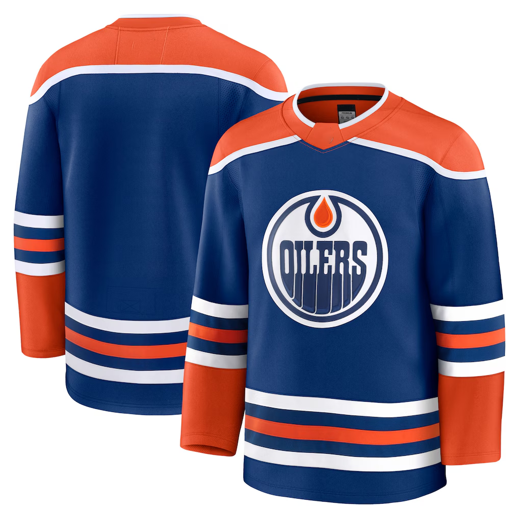 Jamed E.Oilers Royal Home Premium Jerseys