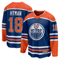 Jamed E.Oilers #18 Zach Hyman Royal Home Breakaway Player Jerseys