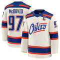 Jamed E.Oilers #97 Connor McDavid Light Beige Alternate Premium Jerseys