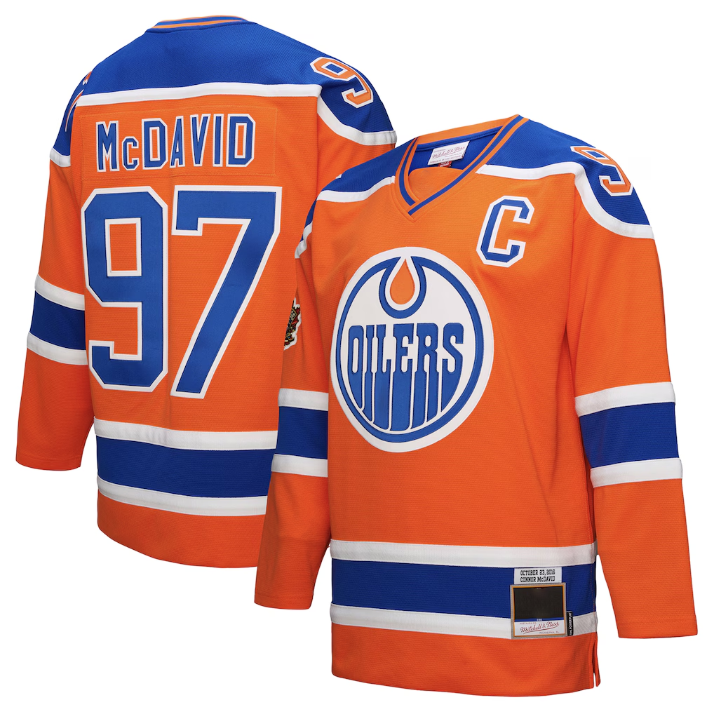 Jamed E.Oilers #97 Connor McDavid Mitchell & Ness Orange Power Play Jerseys