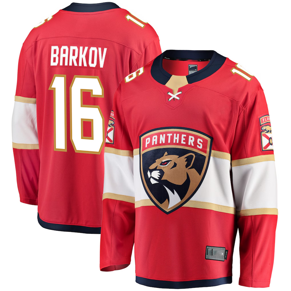 Jamed F.Panthers #16 Aleksander Barkov Red Breakaway Jerseys