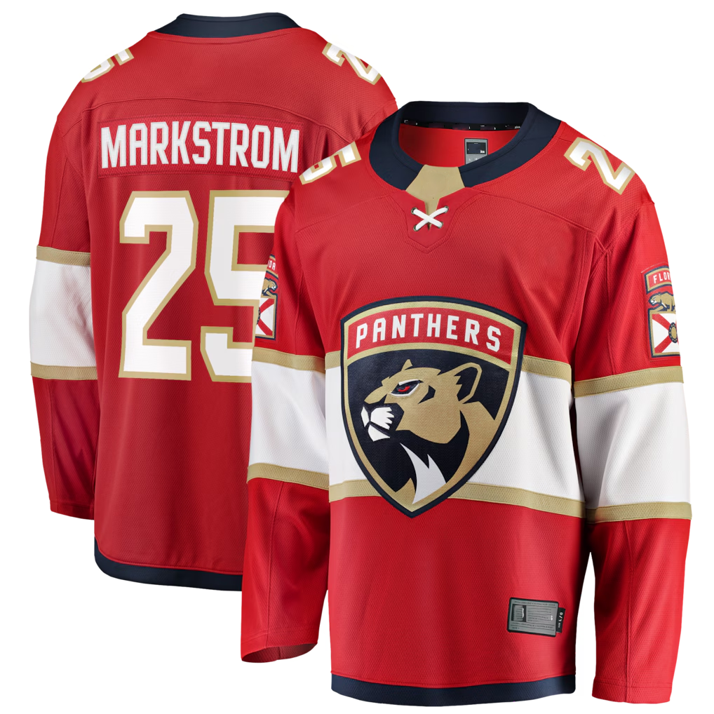 Jamed F.Panthers #29 Jacob Markstrom Red Home Breakaway Jerseys