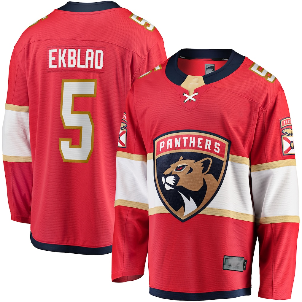 Jamed F.Panthers #5 Aaron Ekblad Red Home Team Breakaway Player Jerseys