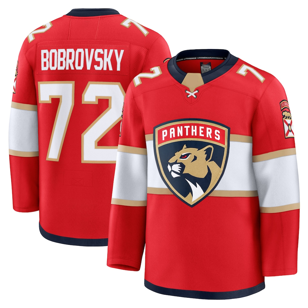 Jamed F.Panthers #72 Sergei Bobrovsky Red Premium Jerseys