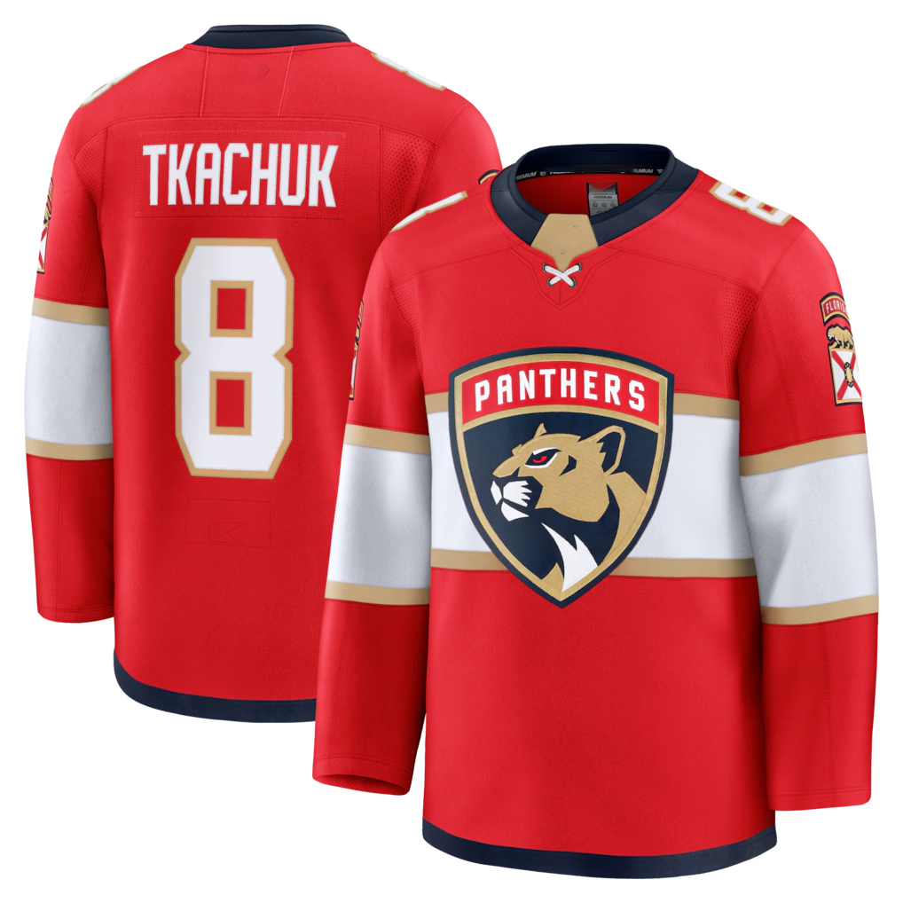 Jamed F.Panthers #8 Brady Tkachuk Red Home Premium Jerseys