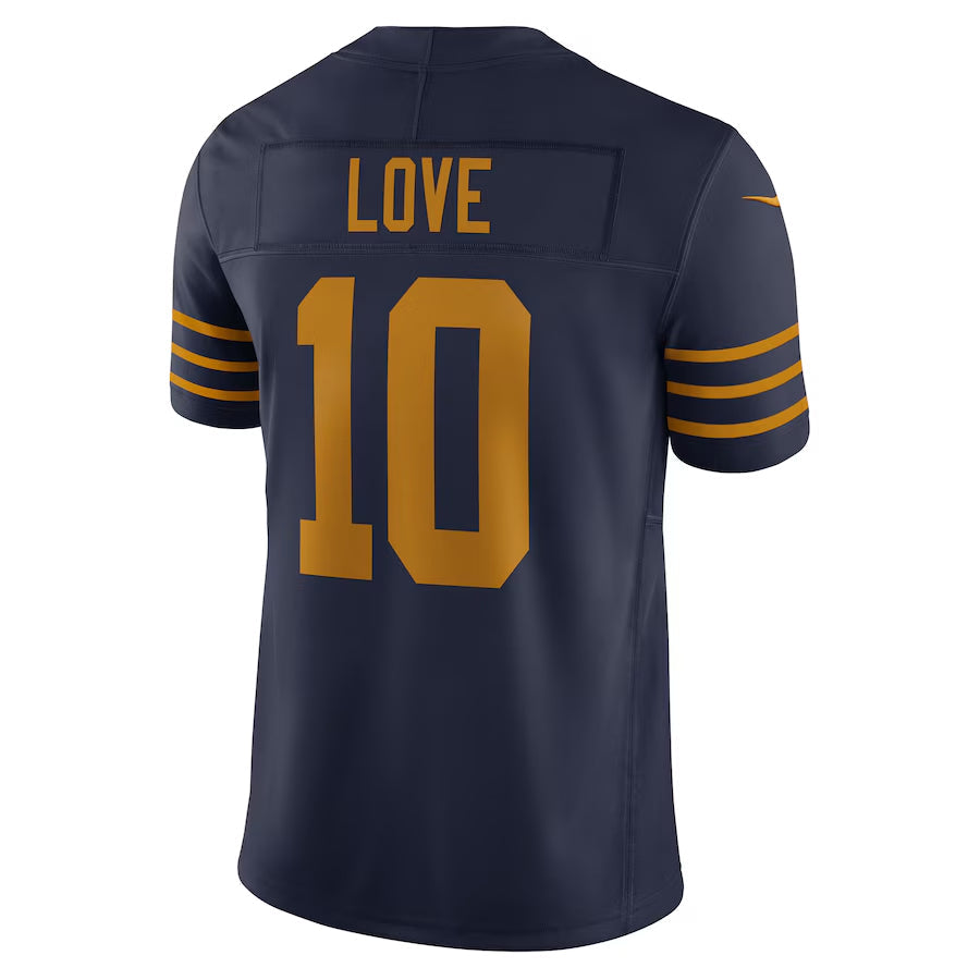Jamed GB.Packers #10 Jordan Love Player Navy Classic Vapor F.U.S.E. Limited Stitched Jerseys
