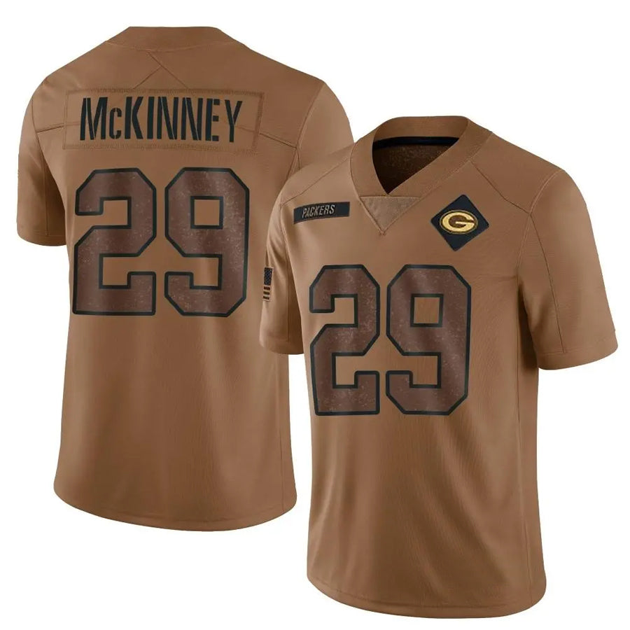 Jamed GB.Packers #29 Xavier McKinney Player Brown Salute To Service Limited Stitched Jerseys