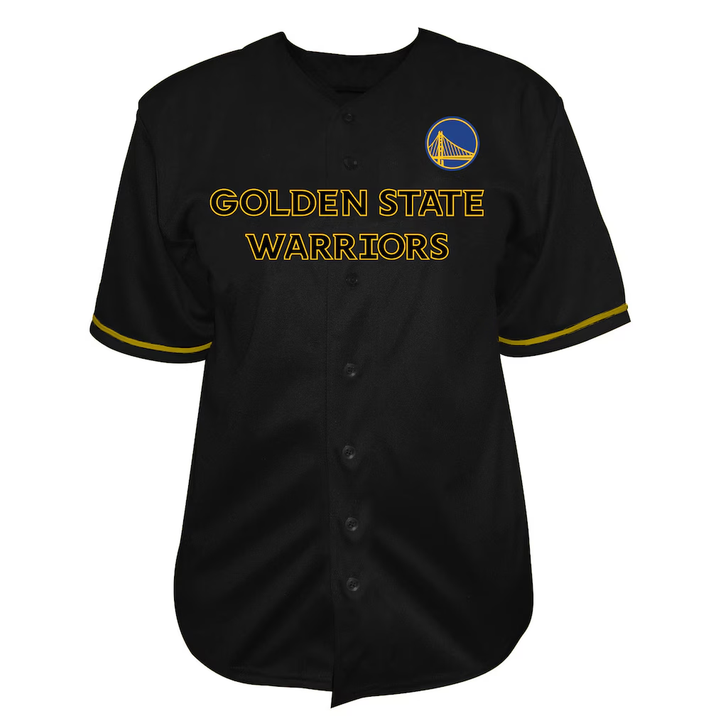 Jamed G.State Warriors Black Big & Tall Pop Full-Button Jerseys