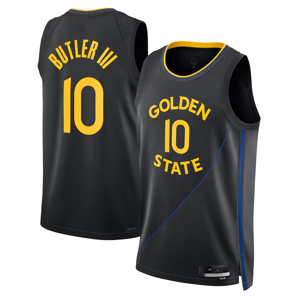 Jamed G.State Warriors #10 Jimmy Butler III Jordan Brand Black Swingman Jerseys - Statement Edition