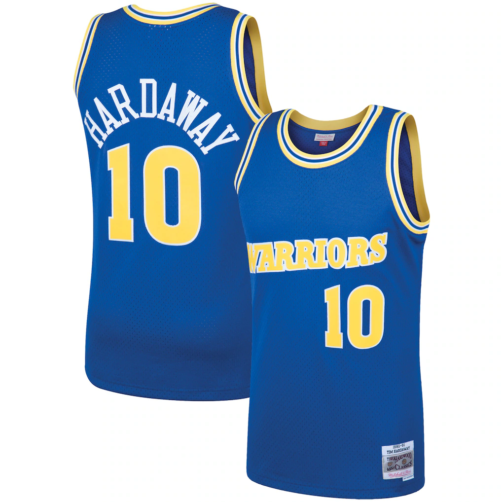Jamed G.State Warriors #10 Tim Hardaway Mitchell & Ness Royal 199091 Hardwood Classics Swingman Jerseys