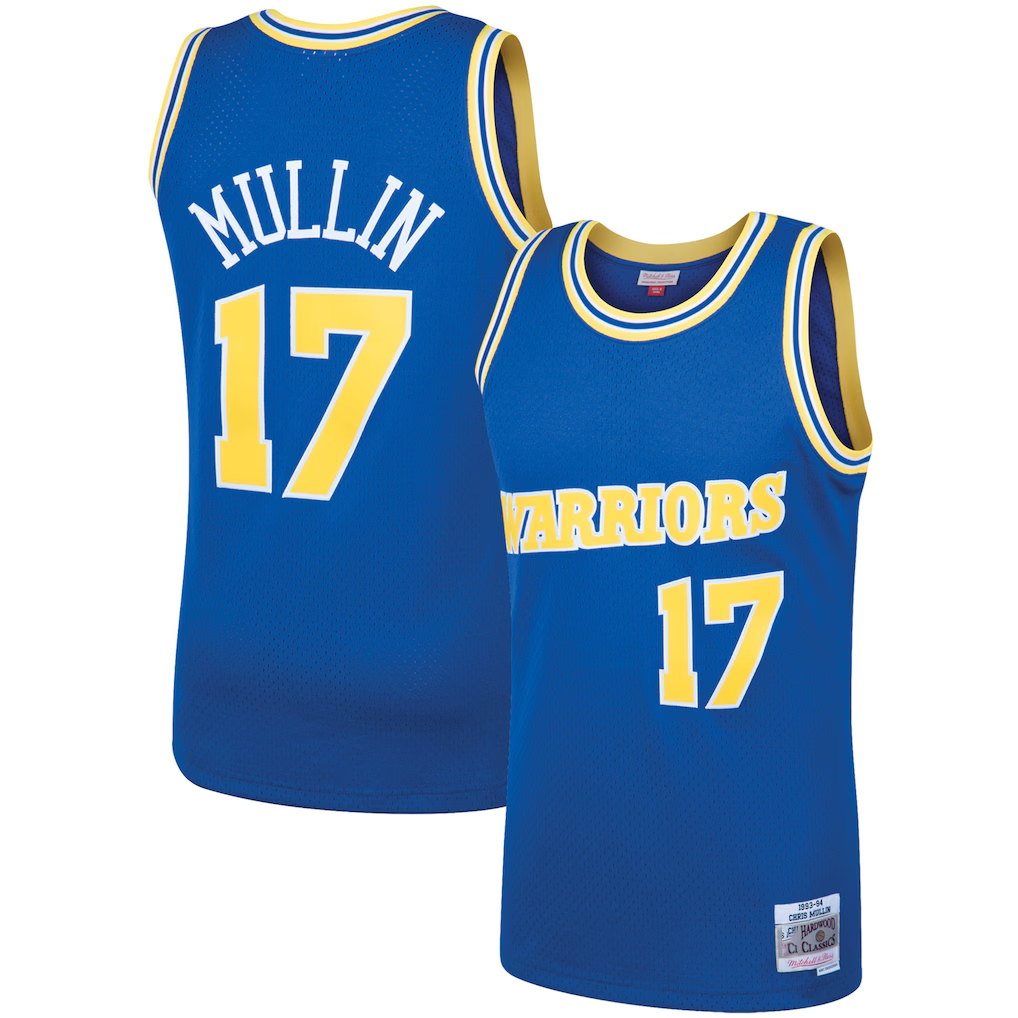 Jamed G.State Warriors #17 Chris Mullin Mitchell & Ness Royal 199394 Hardwood Classics Swingman Jerseys