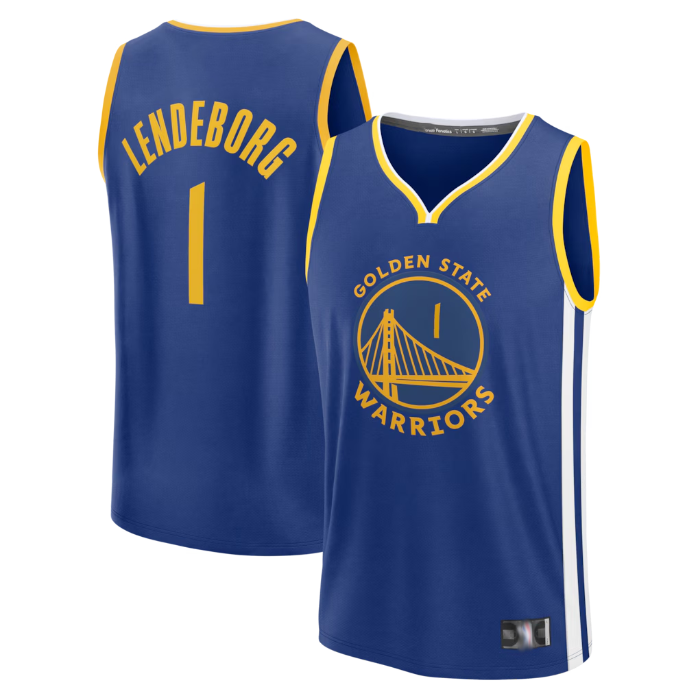 Jamed G.State Warriors #1 Yaxel Lendeborg Royal 2026  Draft First Round Pick Fast Break Jerseys - Icon Edition