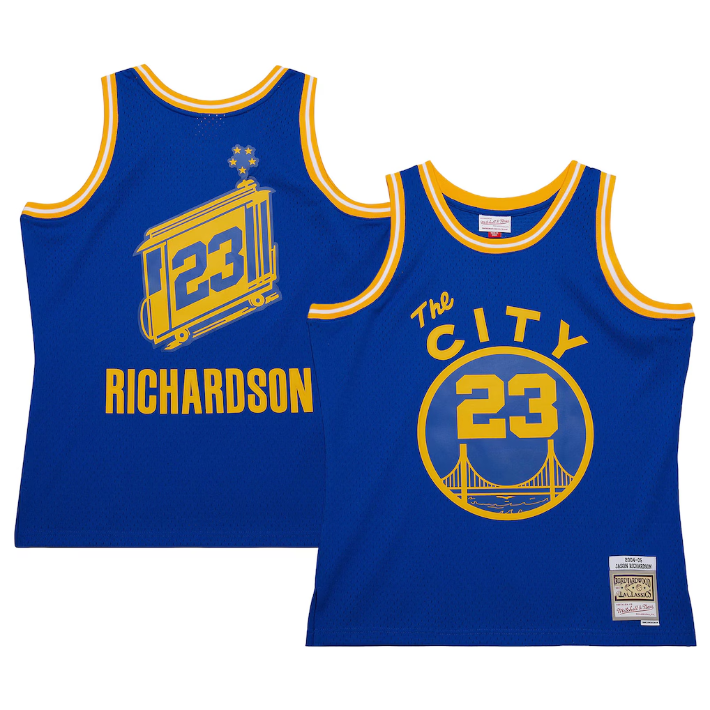 Jamed G.State Warriors #23 Jason Richardson Mitchell & Ness Royal 200405 Hardwood Classics Swingman Jerseys