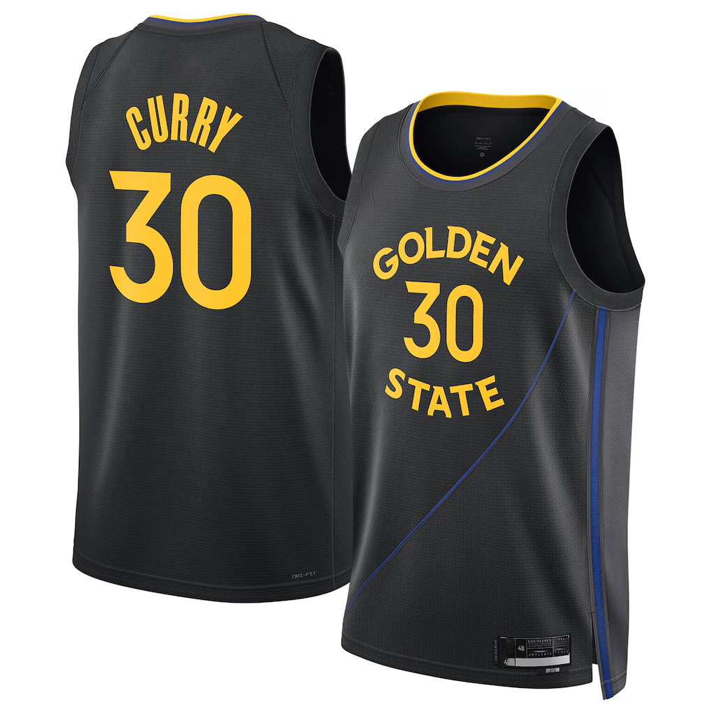 Jamed G.State Warriors #30 Stephen Curry Black 202425 Swingman Jerseys - Statement Edition