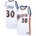 Jamed G.State Warriors #30 Stephen Curry Mitchell & Ness White Hardwood Classics Swingman Jerseys