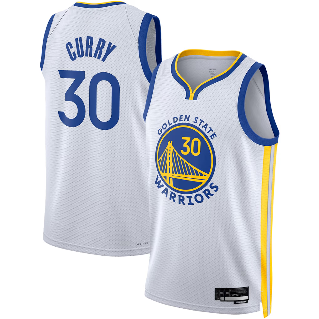 Jamed G.State Warriors #30 Stephen Curry White Swingman Jerseys - Association Edition