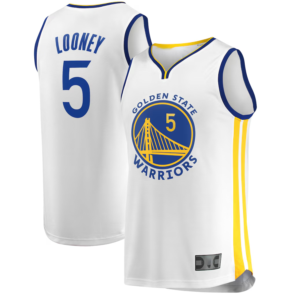 Jamed G.State Warriors #5 Kevon Looney White Fast Break Player Replica Jerseys - Association Edition