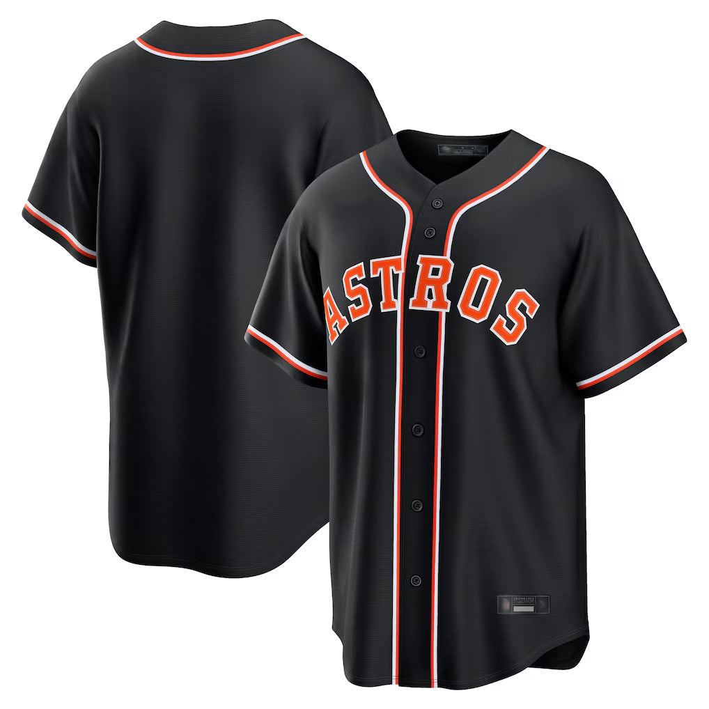 Jamed H.Astros Black Fashion Out Home Game Blank Player Stitched Jerseys