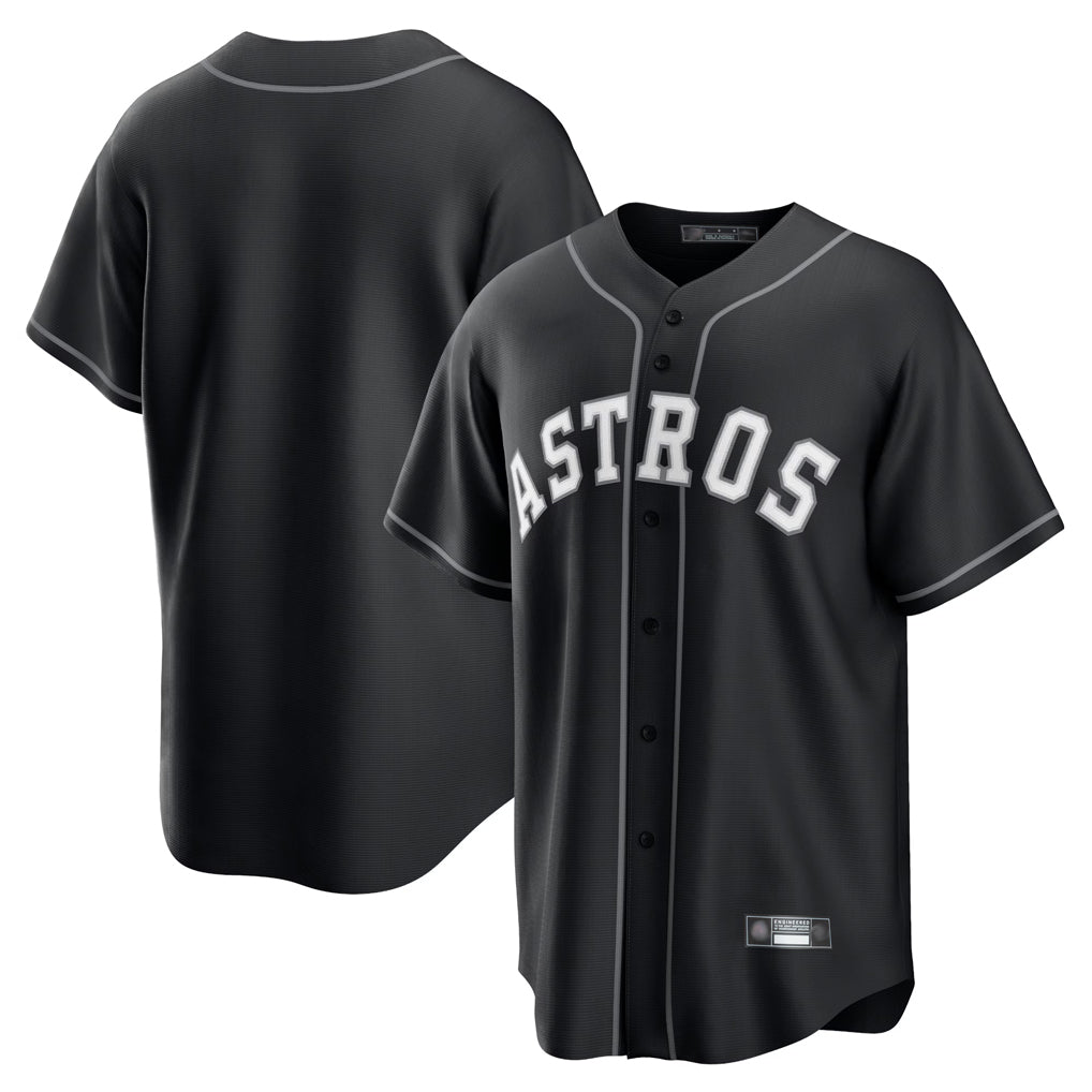 Jamed H.Astros Black Home Game Blank Player Stitched Jerseys