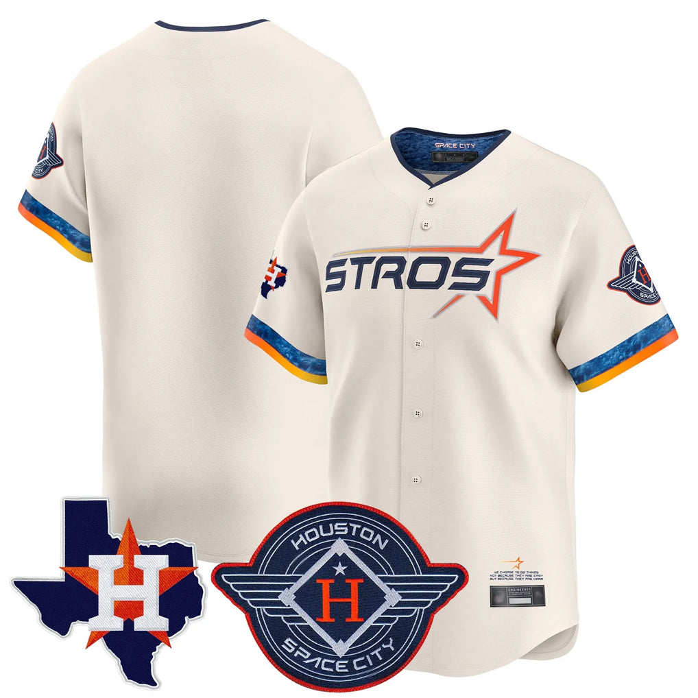Jamed H.Astros Cream City Connect Texas Patch Vapor Premier Blank Player Limited Home Stitched Jerseys