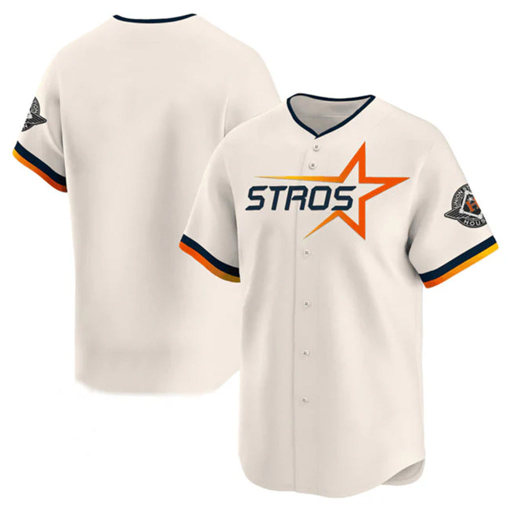 Jamed H.Astros Cream Limited Home Blank Player Stitched Jerseys