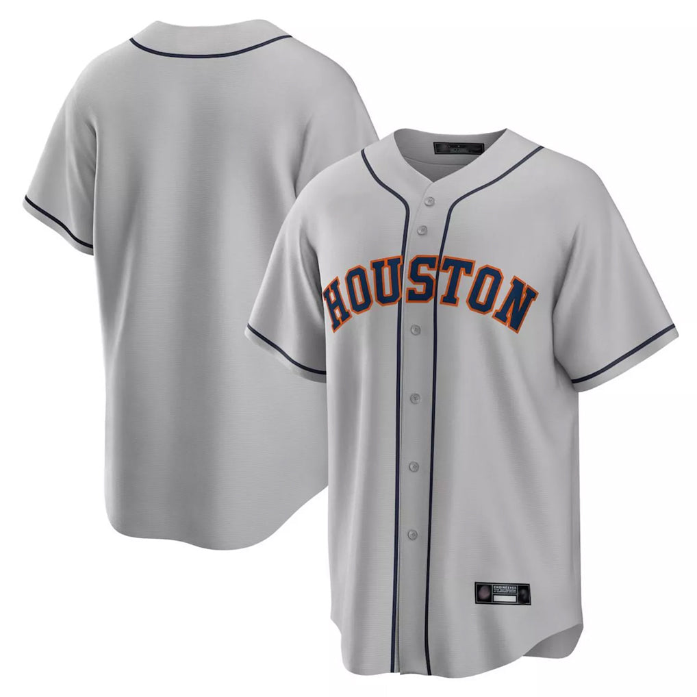 Jamed H.Astros Gray Home Game Blank Player Stitched Jerseys