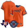 Jamed H.Astros Orange City Connect Texas Patch Vapor Premier Blank Player Limited Home Stitched Jerseys
