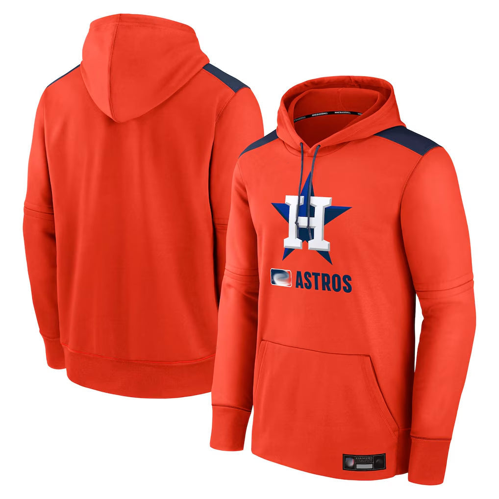 Jamed H.Astros Orange Club Fleece Pullover Hoodie Blank Player Stitched Jerseys