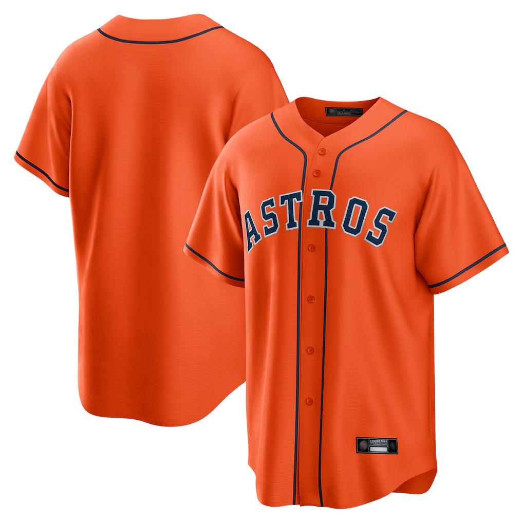 Jamed H.Astros Orange Home Game Blank Player Stitched Jerseys