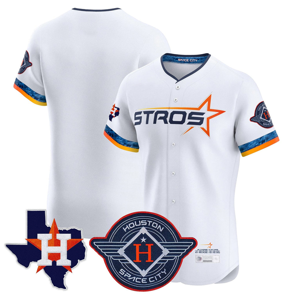 Jamed H.Astros White City Connect Texas Patch Vapor Premier Blank Player Limited Elite Home Stitched Jerseys