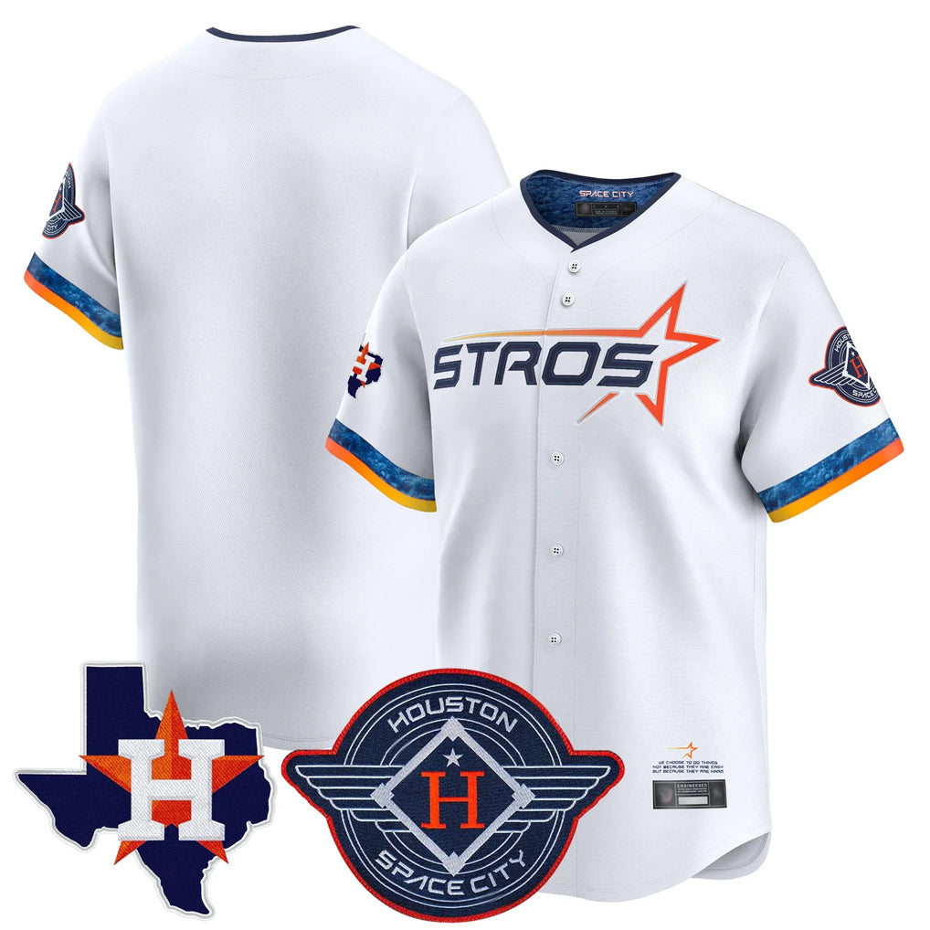 Jamed H.Astros White City Connect Texas Patch Vapor Premier Blank Player Limited Home Stitched Jerseys