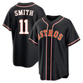 Jamed H.Astros #11 Cam Smith Player Black Fashion Out Home Game Stitched Jerseys